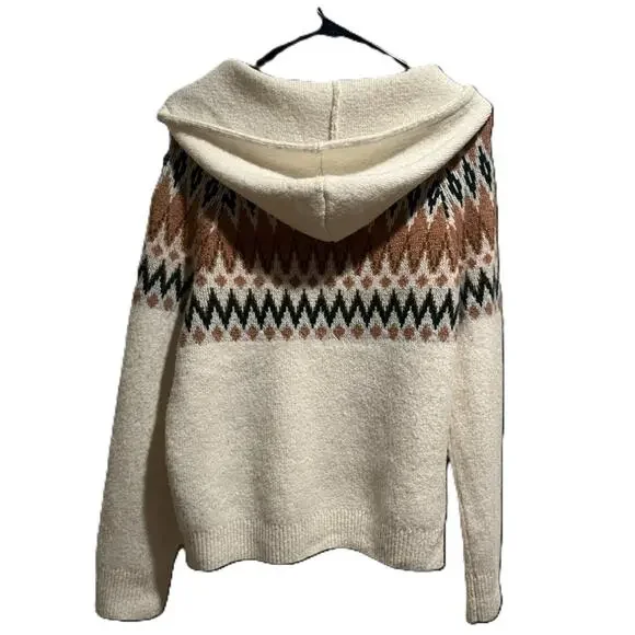 Frye Hooded Sweater Womens Size S Southwestern Long Sleeeve - Picture 2 of 6